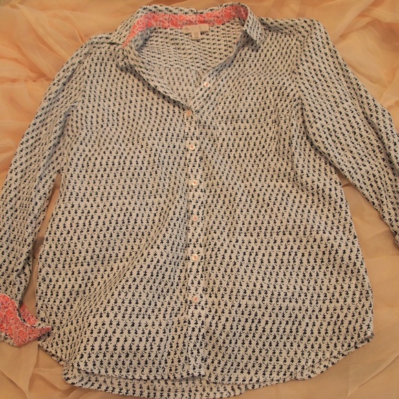 Lila Rose Tops - Size M Lila Rose blue & white button down shirt